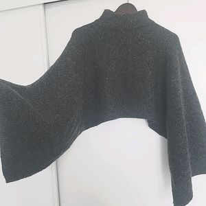 Forever21 Cowl Neck Gray Cropped Sweater